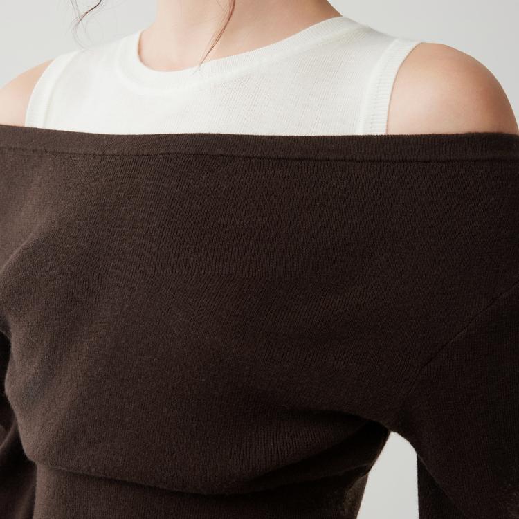 ELLE French Fashion Design Two-Piece Casual Loose Pullover Versatile Slimming Long Sleeve Knitted Sweater Women Sweater EZ53274