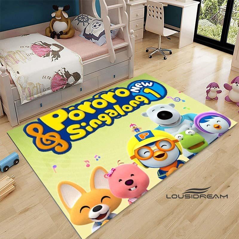 2026 Tappeti con Motivo a Forma di Pesce Carino P-Pororo-Park 15 Misure Tappetino per Pavimento Soggiorno Camera da Letto Comodino Tappeto Area Tappeto per Giochi Camera dei Bambini Decorazione per la Casa