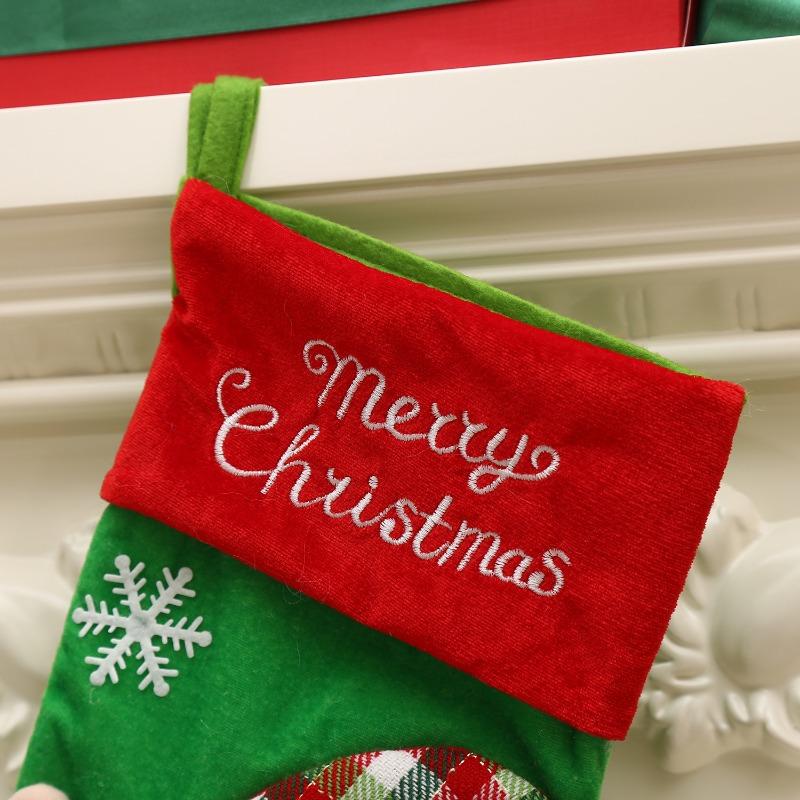 Children's Cartoon Style Christmas Stockings Christmas Tree Pendant Decoration Shopping Mall Family Scene Arrangement Props Gift Bag