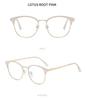 Men's Semi-Rimless Anti-Blue Light Myopia Glasses with Metal Frame for Students