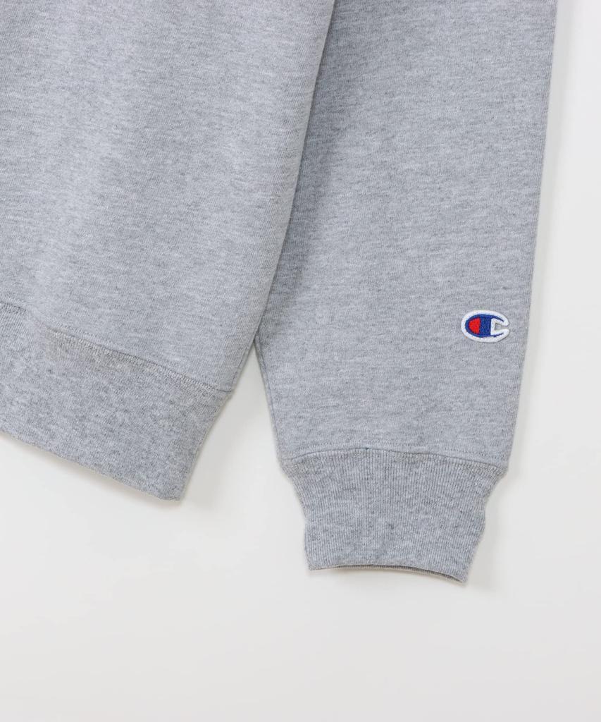 Champion Oversized Long 9oz Snap Button Made in Oxford Size L Men's High-Neck Loose-Fit Sweatshirt, Sleeve, Fleece-Lined, Heavyweight, Stand-Up