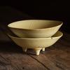 Beige Ceramic Three Legged Fruit Plate Refreshments Tray Dessert Plate Salad Bowl Snack Bowl Soup Plates Sashimi Plates