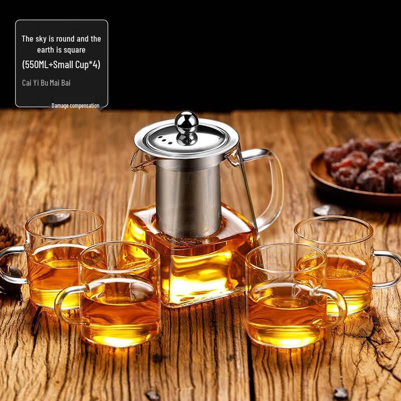 ZISIZ Handmade Glass Teapot with Infuser