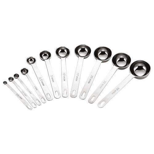 Sanpo Sangyo Measuring Spoon, Silver, 20cc, 18-8 Extra Thick Measuring Spoon, 09981402