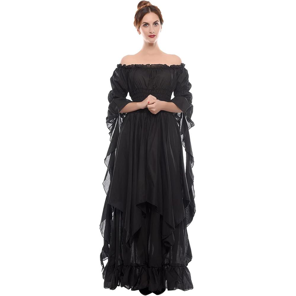 Renaissance Dress Women Medieval Costume Victorian Dresses Peasant Gothic Fairy Witch Wedding Under Dress
