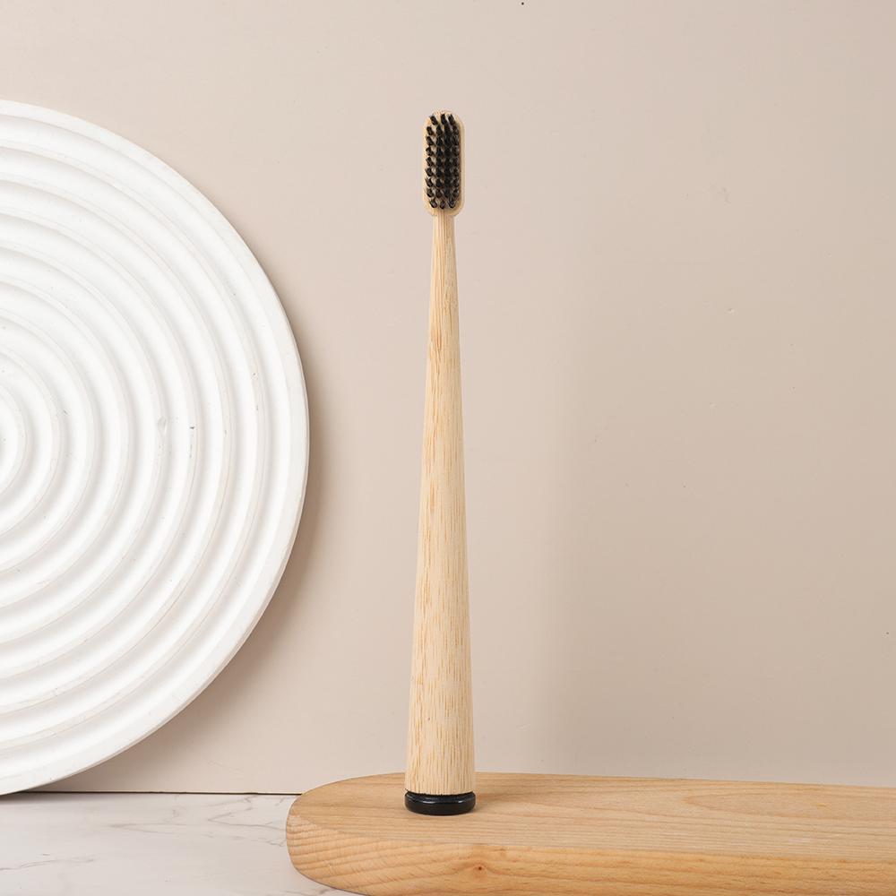 Custom Logo Natural Biodegradable Charcoal Bristle Painted Round Handle Recyclable Kraft Box Bamboo Toothbrush чёрный