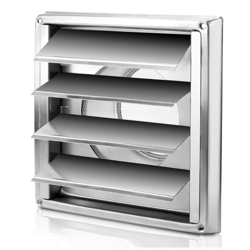 Exterior Wall Air Vent Cover Cap Duct Grill Square Vents Extractor Ventilation Cover Stainless Steel Air Vent Duct Grill