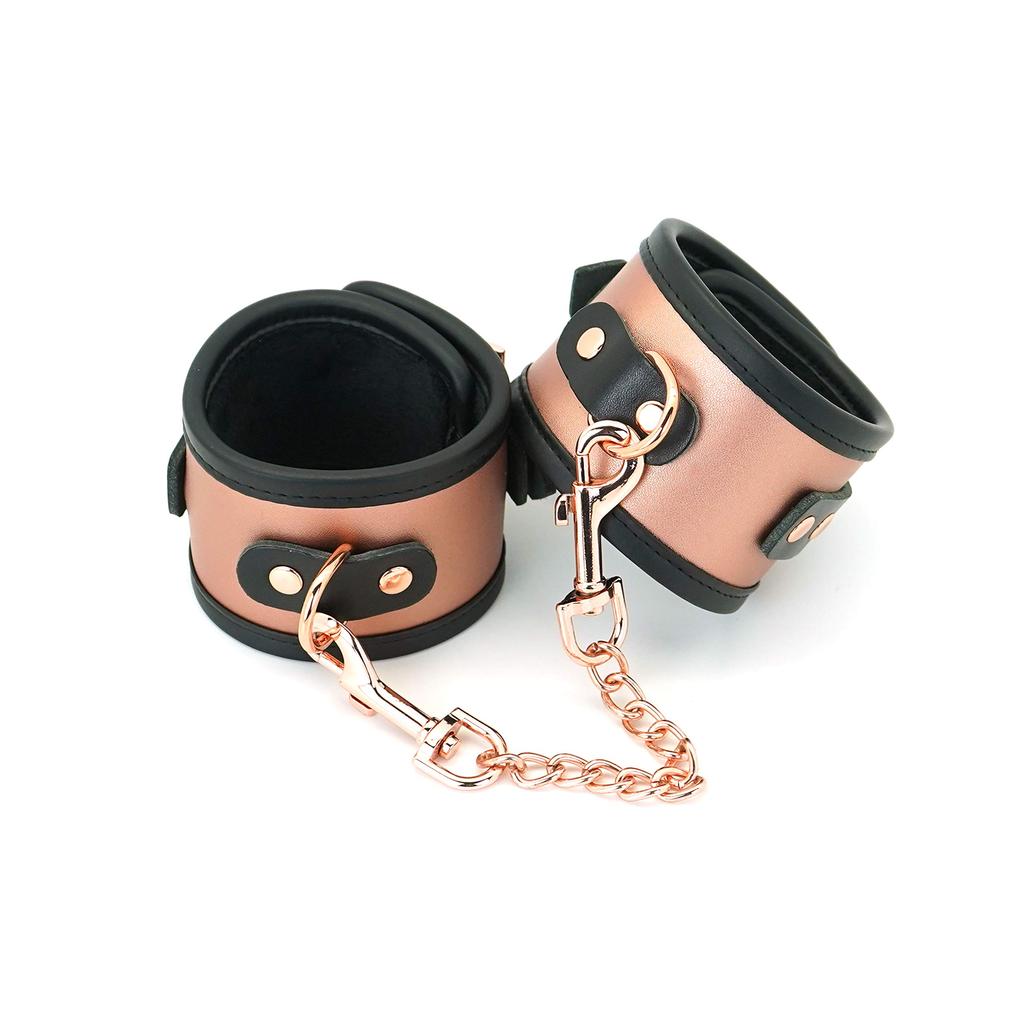 Liebe Seele Ankle Cuffs Cosplay SM Goods Rose Gold Leather Soft Bondage