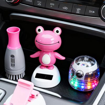 Wackelkopffigur Grüner Frosch Dekoration Solarbetrieben Schüttelkopf Frosch Armaturenbrett Auto