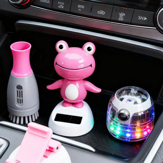 Wackelkopffigur Grüner Frosch Dekoration Solarbetrieben Schüttelkopf Frosch Armaturenbrett Auto