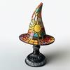 Gothic Halloween Night Light Witch Hat Lamp Handcrafted Resin Decor Mysterious Gothic Charm Ambient Glow