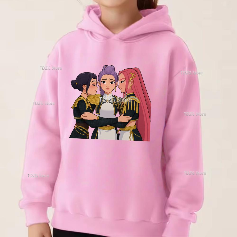 Autumn KPop Devil Hunter Fashion Girl Group Printed Children's Long Sleeved Clothing Boys and Girls Casual Sports Hoodies