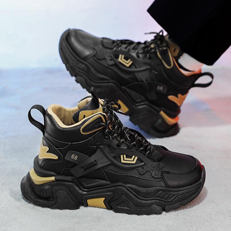 New Men's Fashion Casual High Top Sports Shoes Students Thick Sole Comfortable Sneakers Boys Male Classic Breathable Basketball Shoes