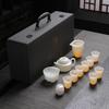 Premium Ice-Style Jade Ceramic Tea Set with Lidded Bowl - Perfect for Home, Office or Gifts