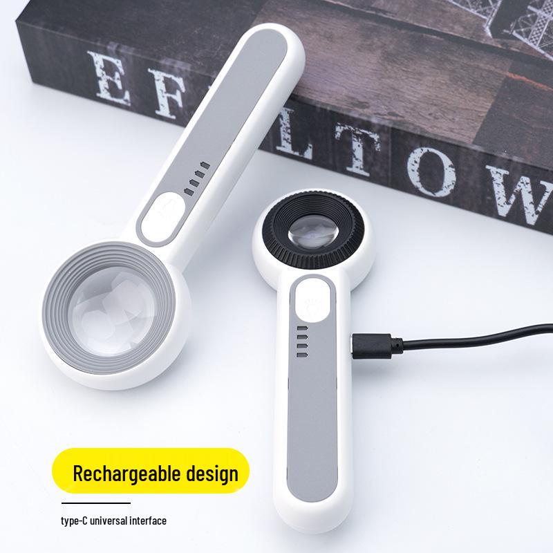 HD 90x Magnifying Glass with Light for Reading, Electronics, Jewelry, Antiques, and Coins