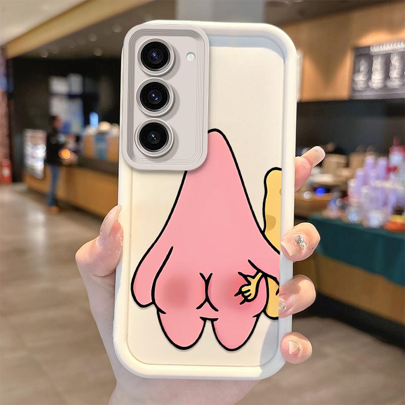 Cute S-SpongeBobs Pinch Butt Phone Soft Case For Samsung Galaxy S25 S24 S23 S21 Ultra Plus S25 S23 S20 Silicone Shockproof Cover