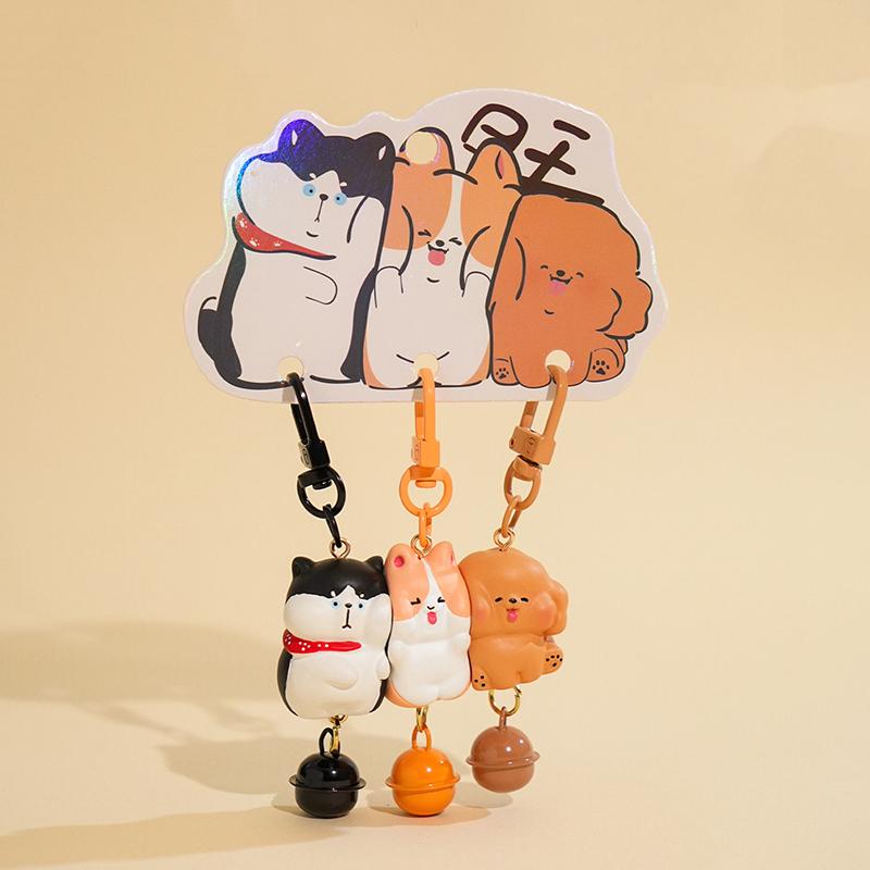 Magnetic Snap Keychain Set 3 Pcs Cartoon Resin Charms Portable Detachable Key Holders for Jacket Zipper Pendant Gift