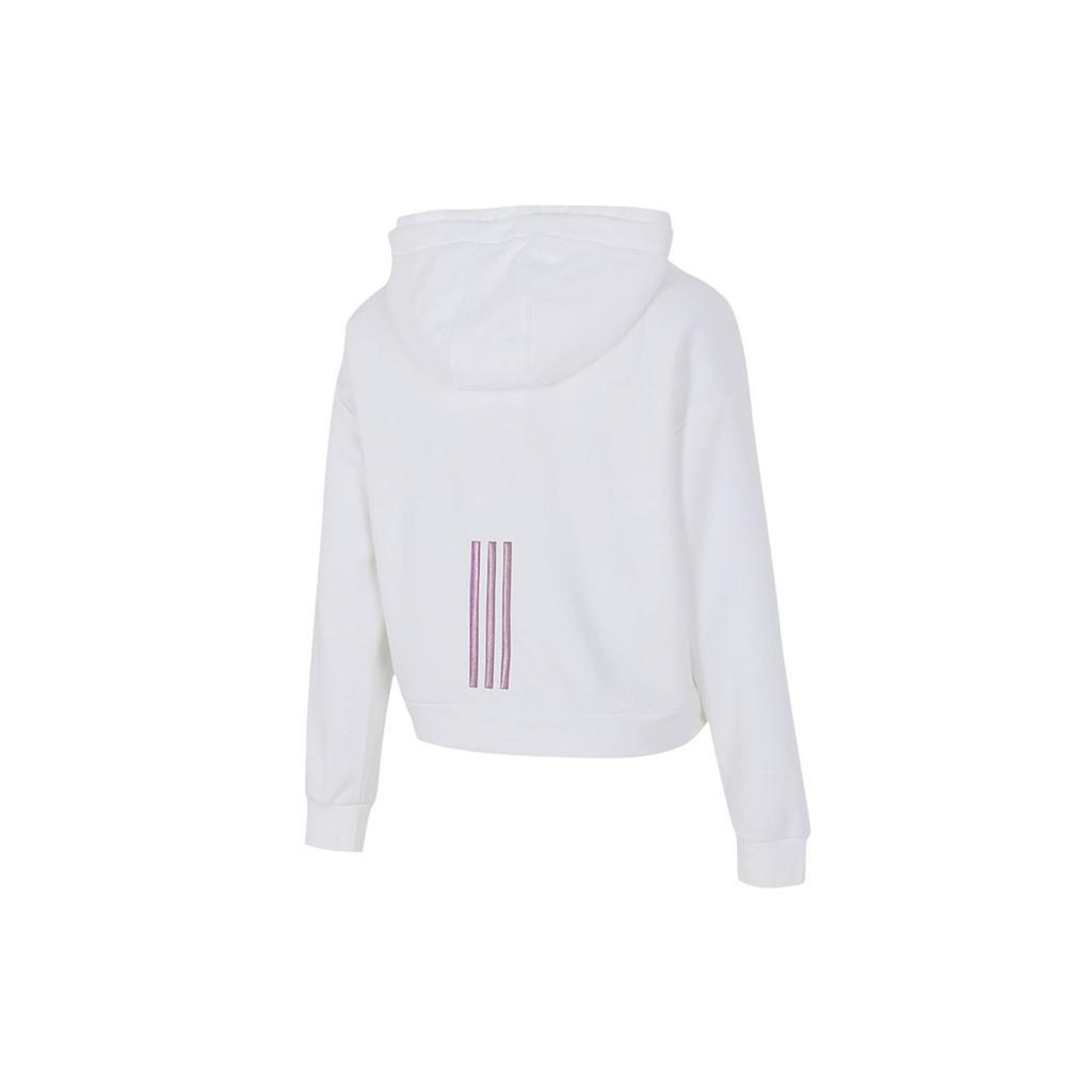 adidas Neo Alphabet Logo Print Sports Hoodie Sweatshirt Women Tops White H18577