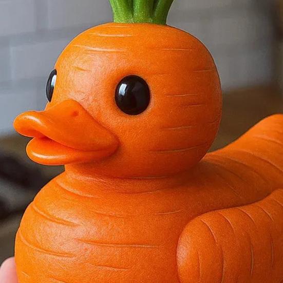 Vegetable Duck Figurine Tomato Carrot Mushroom Onion Potato Cabbage Pepper Duck Statue Resin Sculpture Home Office Decoration Ornament