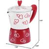 Stovetop Espresso Maker Moka Pot Classic Italian Style Coffee Maker Aluminum for Great Flavored Strong Espresso Delicious Coffee(Red Heart Large)