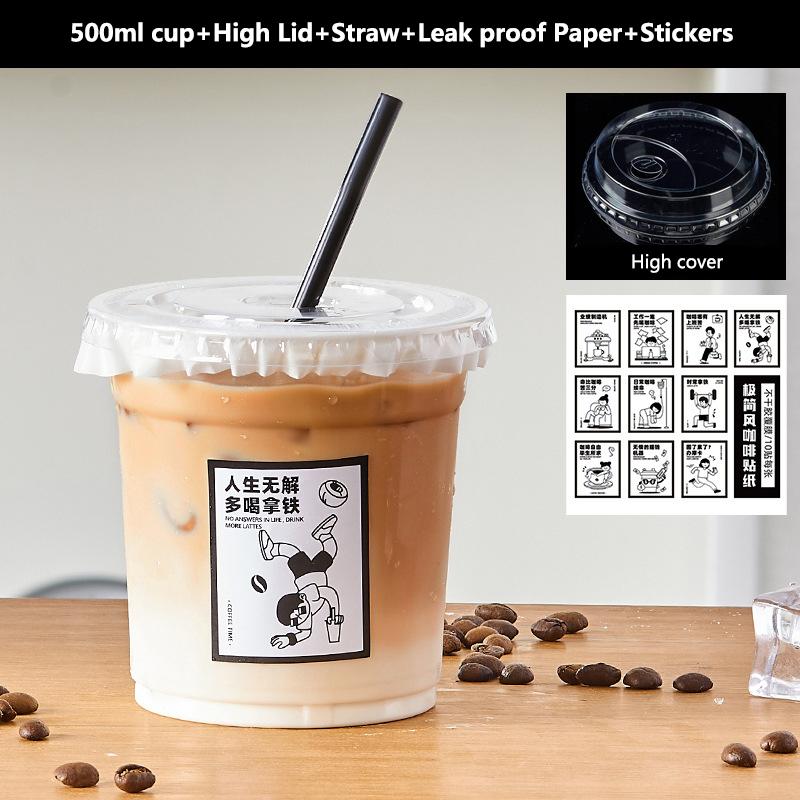 10Pcs Clear Plastic Cup With Strawless Lids Disposable Cups For Iced Coffee Or Juice Party Smoothie Milkshake Cold Drinks