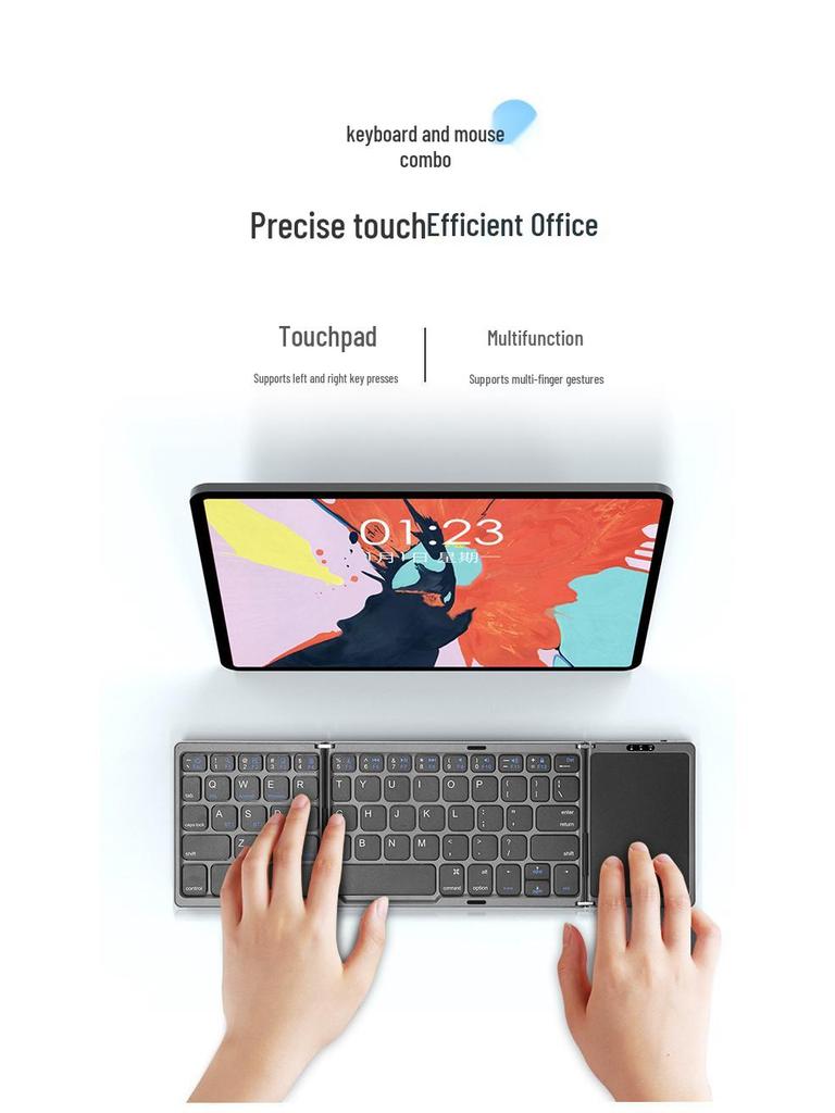 Hot Sale: B089T Foldable Bluetooth Keyboard with Touchpad for Multi-System Devices