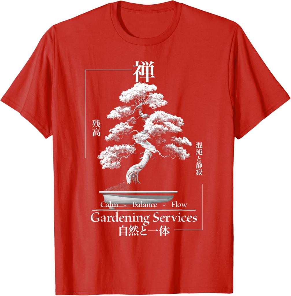Grafické tričko Zen Bonsai strom Japonská estetika Klid Rovnováha Tok Design Krátký rukáv