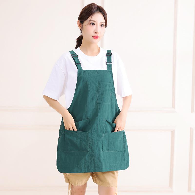 Water-Repellent Taslon Kitchen Apron - Unisex Workwear Vest for Home & Coffee Shop