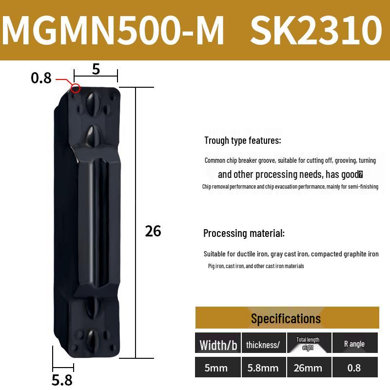 CNC Grooving Blade MGMN300/400-M for Stainless Steel, Ceramic, Aluminum Lathe Parting Tool Inserts