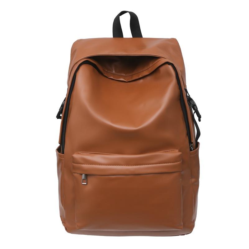 Backpack Men's High Quality Large Capacity Retro Pu Leather Leisure Backpack High School Students Backpack