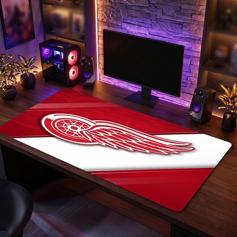 Detroit Red Wings Pattern Mousepad Anti?Slip Rubber Desk Pad For Gaming Working Desktop Decoration