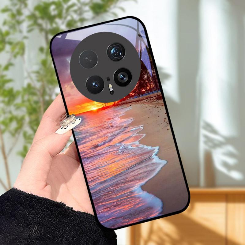 Gehärtetes Glas Handyhülle Für Honor Magic 8 8Pro Luxus Mode Rückseite Abdeckung Für Magic8 Pro Hüllen BKQ-AN00 Stoßfest Cartoon Capa