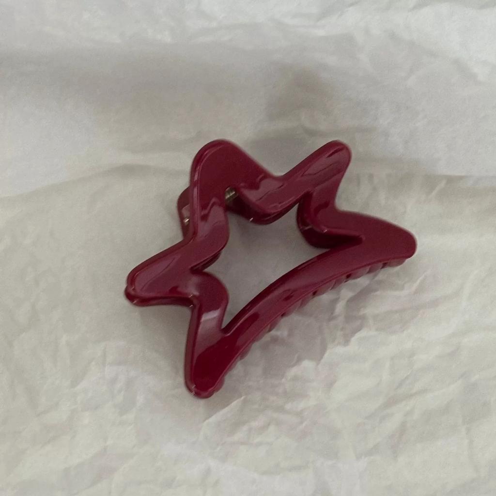 New Year Red Series Heart Butterfly Hair Accessories Star Shape Shark Clip Updo Pin Hair Claw Christmas Party Crab Hair Pins