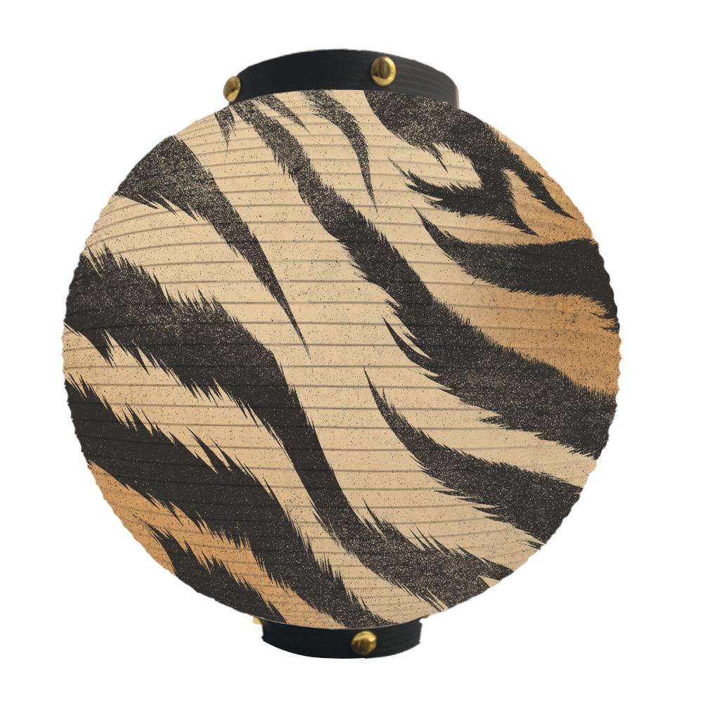 

30cm Japanese Style Round Paper Lanterns Tiger Leopard Print Patterns Decorative Lights for Restaurants, Izakayas, Bars Eateries 30cm