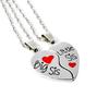 2 Stück/Set Lustiges Design für große und kleine Schwester Zerbrochenes Herz Puzzle Anhänger Halskette Familienliebe Schmuck