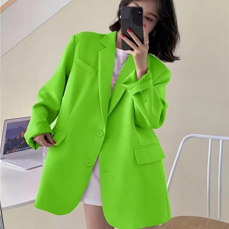Spring Autumn Women Blazers Elegant Korean Casual Solid Suit Jacket Fashion Coats Office Lady Coat Outerwear