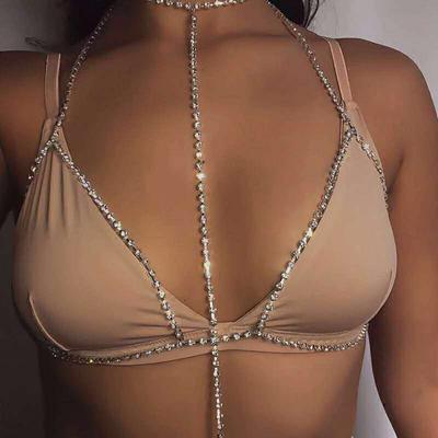 Fashion And Popular New Elements, Sexy Exaggerated Flash Diamond Breast Chain, Body Clothing Jewelry Chain