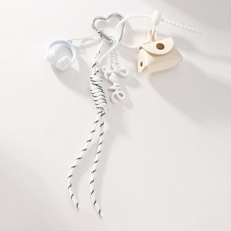 Bag Charm Boho PU Leather Maillard Braid Rope Pendant Woven Rope Mini Bag Bow Bag Charm Acrylic Cute Gift
