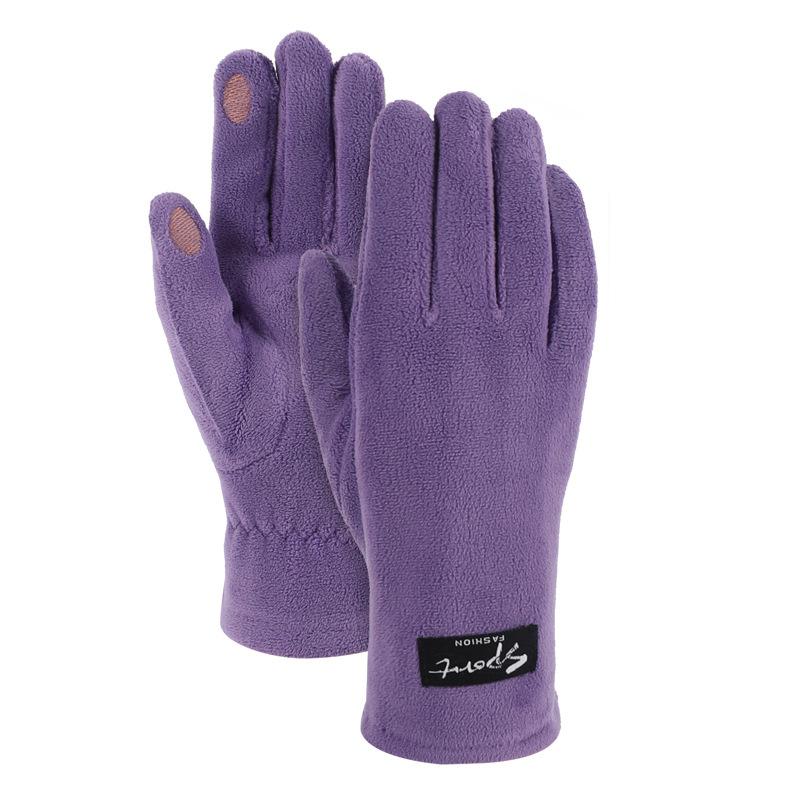 

Флисовые перчатки, женский зимний флис, теплые и утолщенные для катания на открытом воздухе, бега, занятий спортом, вождения, ветрозащитные One Size фиолетовый