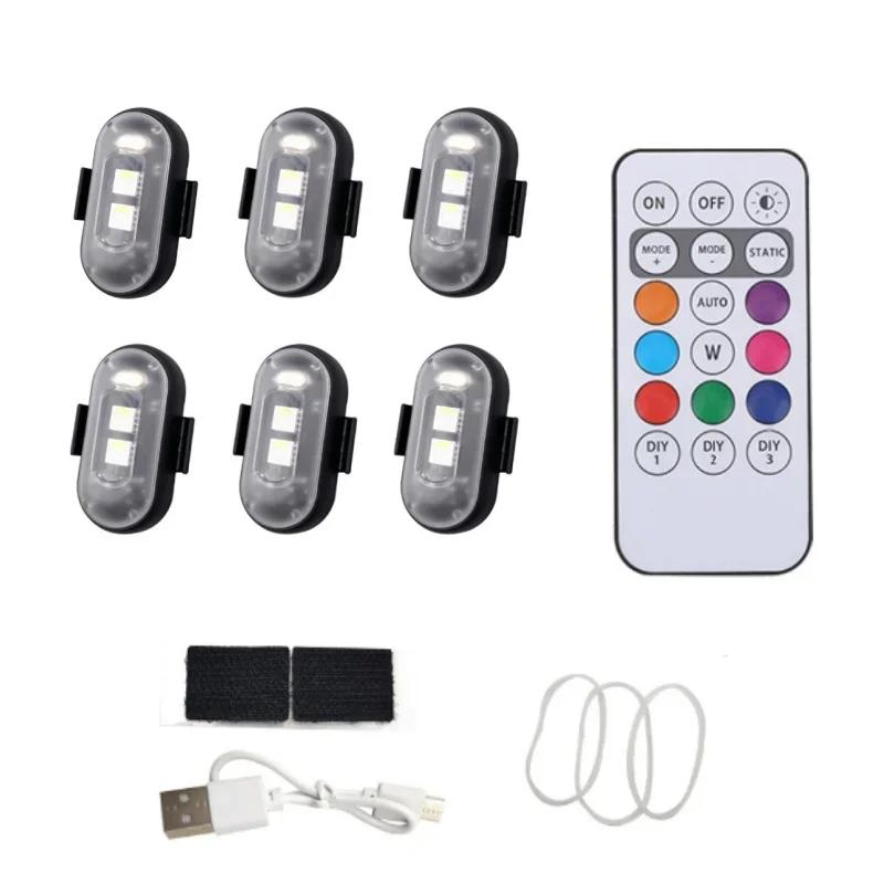 Motorrad LED RGB Warnlicht Universal Mini Signal Licht Drohne Mit Controller Strobe Licht 7 Farbe Anzeige Sicherheits Lichter