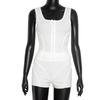 Europäisches & Amerikanisches Mode Schlankes Ärmelloses Reißverschluss Tanktop mit Eng Anliegendem Shorts Set