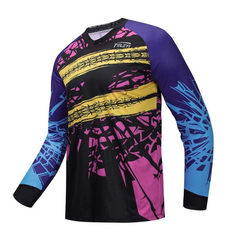 Men Women Cycling Jersey Long Sleeve Quick Dry UV Protection Mountain Bike Downhill Racing Shirt