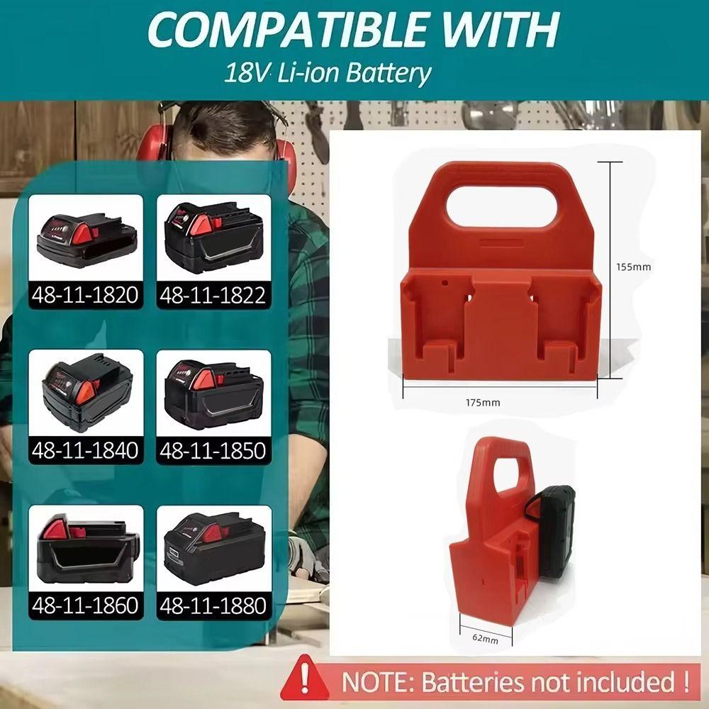 Drop-resistant Battery Storage Rack 4 Slots Battery Base Bracket for Milwaukee 18V Home