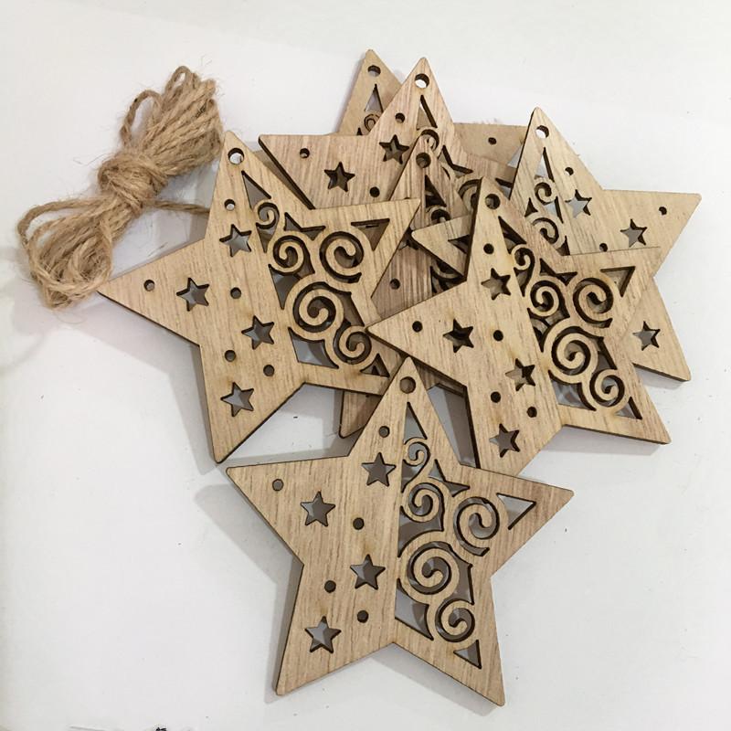 

Unfinished Paintable Blank Wooden Christmas Festival Decoration Ornaments, Xmas Tree Hanging Wood Slices for Kids DIY Art Crafts