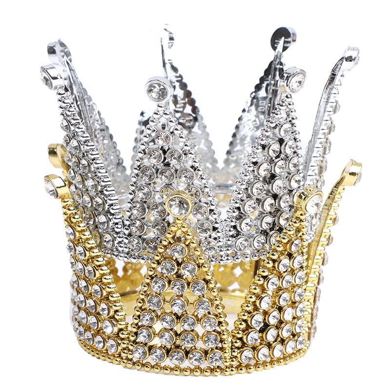 Crown Cake Topper Pearl Tiara Kids Hair Ornament Bursdagsfest rekvisita