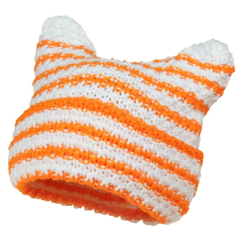 Liten Djevel Strikket Lue Dame Høst Vinter Lue Søte Ører Strikket Lue for Ulike Aldre