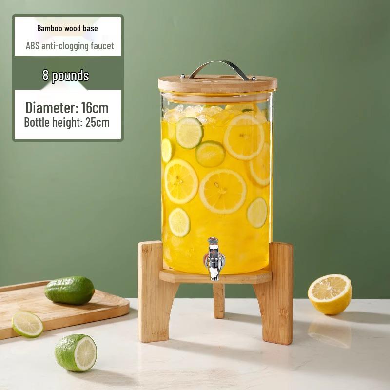 Glass Beverage Dispenser: High-Temperature Resistant Lemonade, Tea, and Juice Container