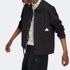 adidas Logo Button-Up Collared Jacket Men Outerwear Black HN1949
