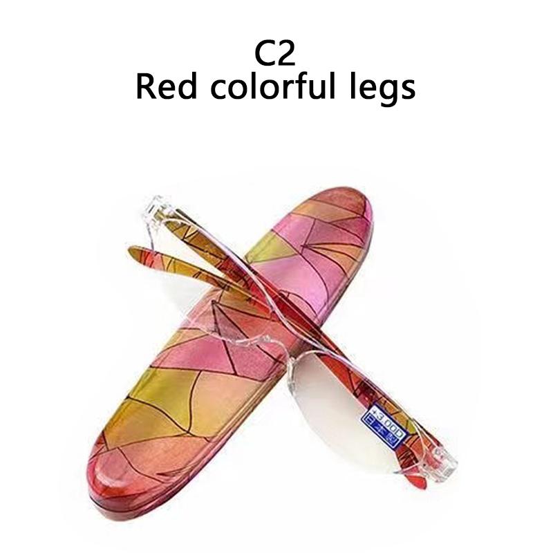 New Fashion Presbyopia Glasses Transparent Frame Flower Legs Cat-Eye High Definition Anti Blue Light Reading Glasses