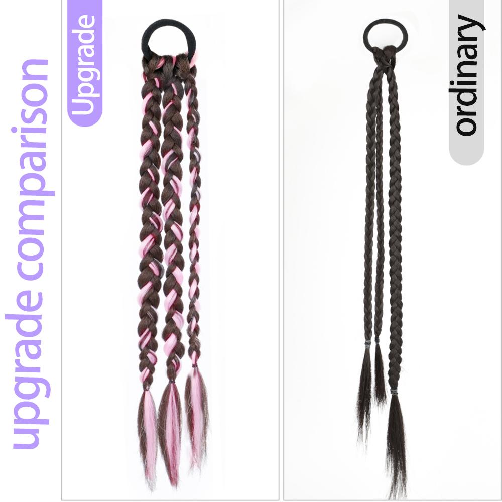 Synthetischer Pferdeschwanz, elastisches Band, geflochten, Twist-Geflecht,  Haarverlngerung, langer falscher Zopf, fr Damen, knstlicher rosa Aufsatz  gnstig kaufen  Preis, kostenloser Versand, echte Bewertungen mit Fotos   Joom